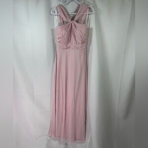 Thread Twist Halter Chiffon James Maxi Dress Ballet Pink 10R